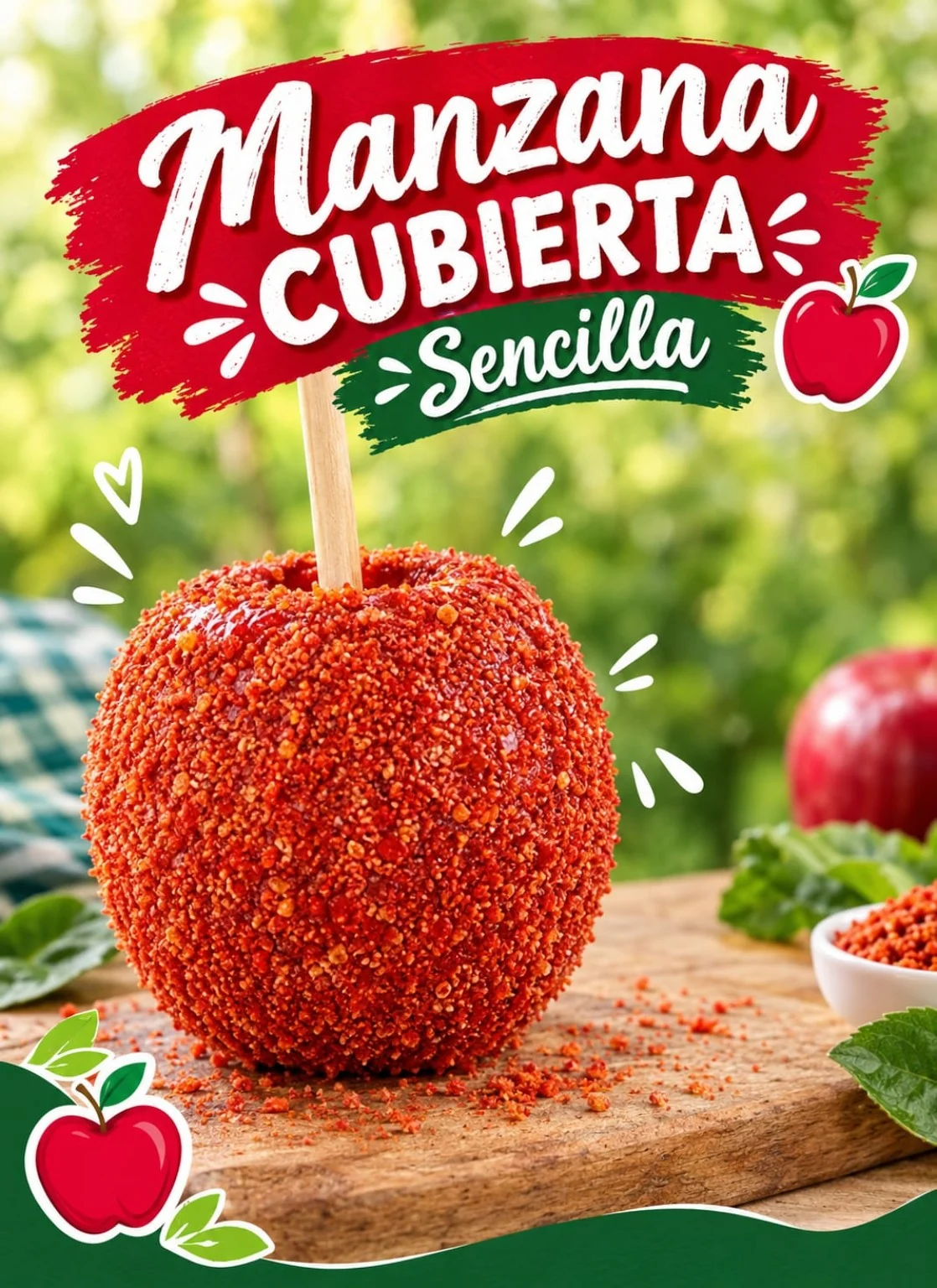 Manzana cubierta con chile